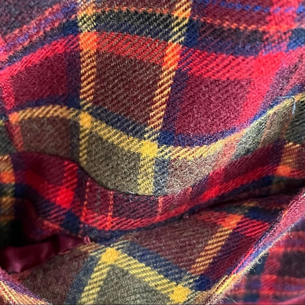Burberry Red Tartan Plaid Crop Zip Wool Jacket 6 - Picture 7 of 10